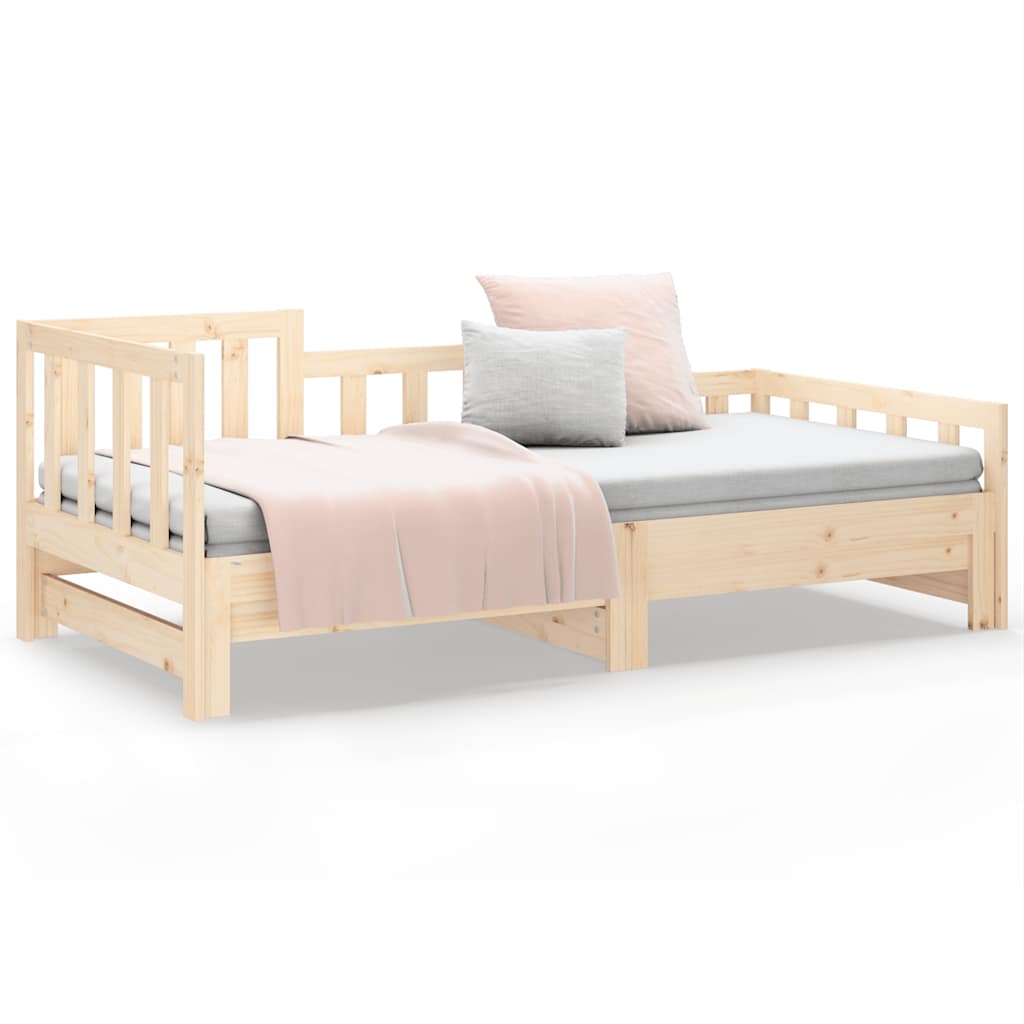 Dormeuse Estraibile 2x(90x200) cm Legno Massello di Pino