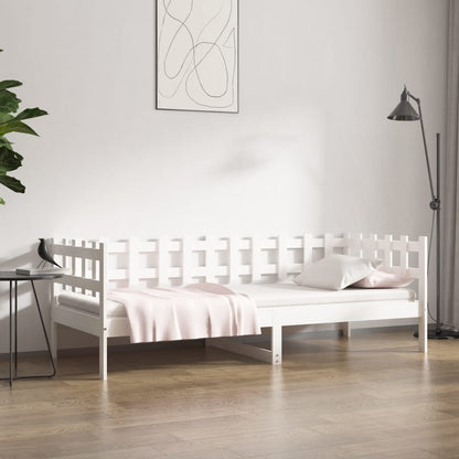 Dormeuse senza Materasso Bianca 90x190 cm Legno Massello Pino