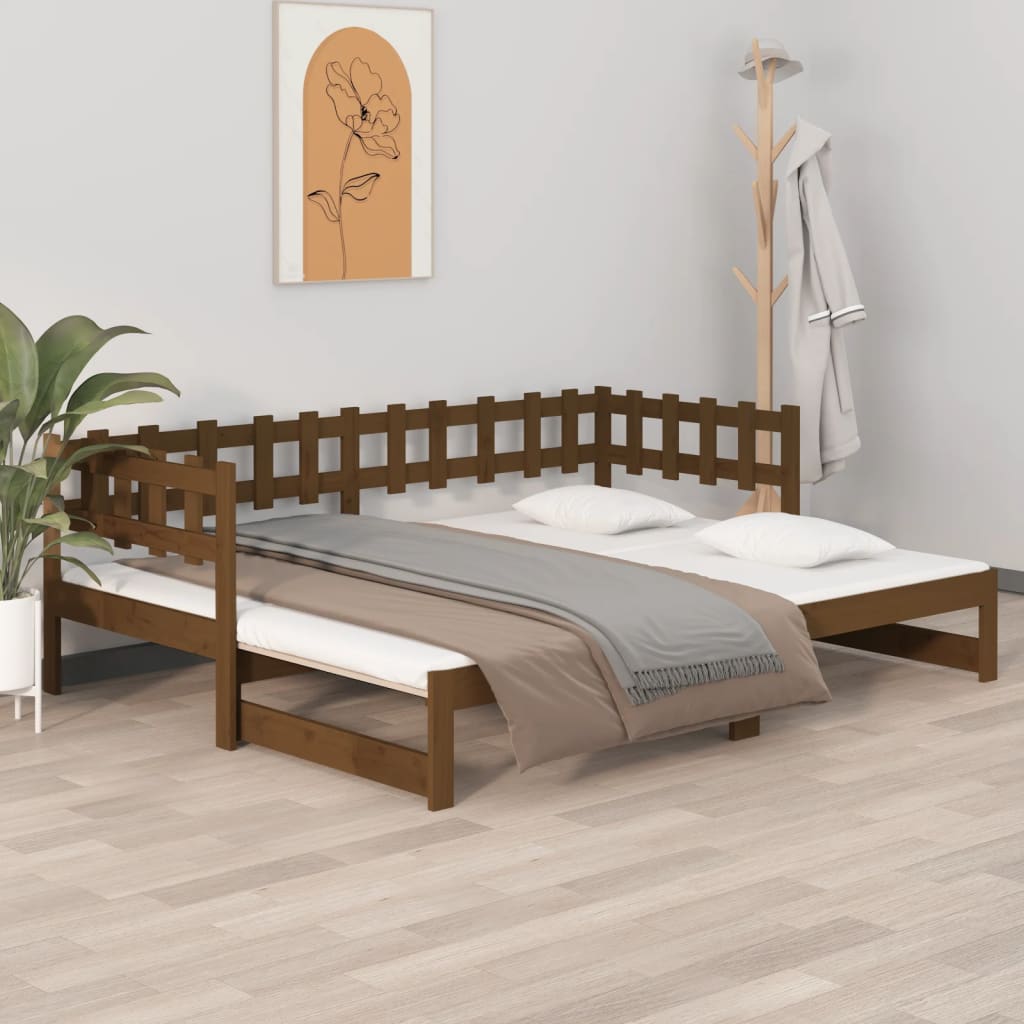 Dormeuse Estraibile Ambra 2x(90x190) cm Legno Massello di Pino