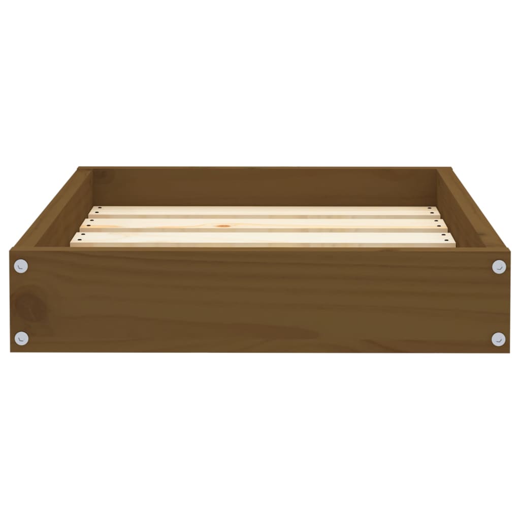 Cuccia per Cani Ambrata 51,5x44x9 cm in Legno Massello di Pino