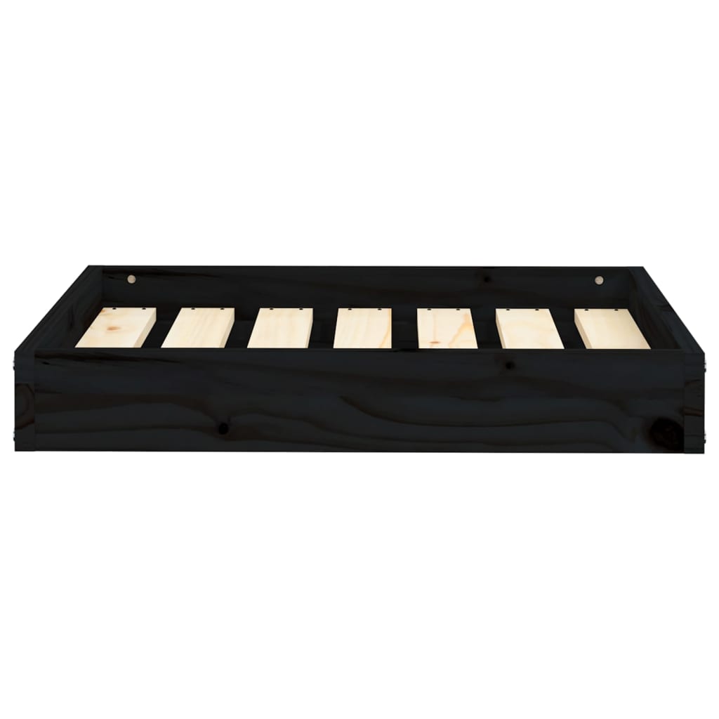 Cuccia per Cani Nera 61,5x49x9 cm in Legno Massello di Pino