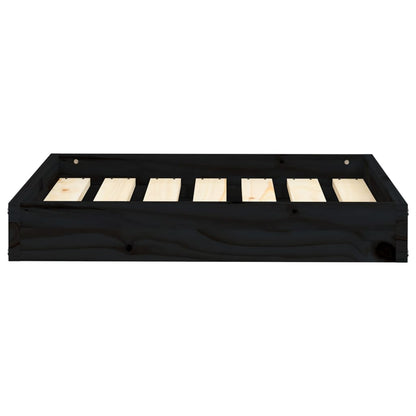 Cuccia per Cani Nera 61,5x49x9 cm in Legno Massello di Pino