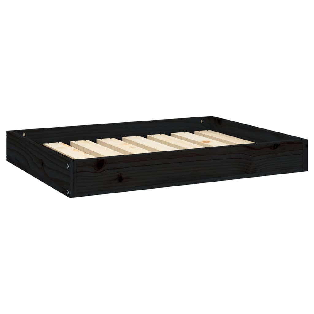 Cuccia per Cani Nera 71,5x54x9 cm in Legno Massello di Pino