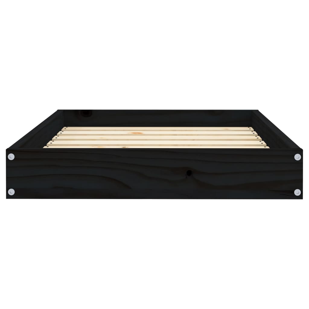 Cuccia per Cani Nera 71,5x54x9 cm in Legno Massello di Pino