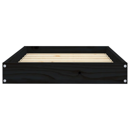 Cuccia per Cani Nera 71,5x54x9 cm in Legno Massello di Pino