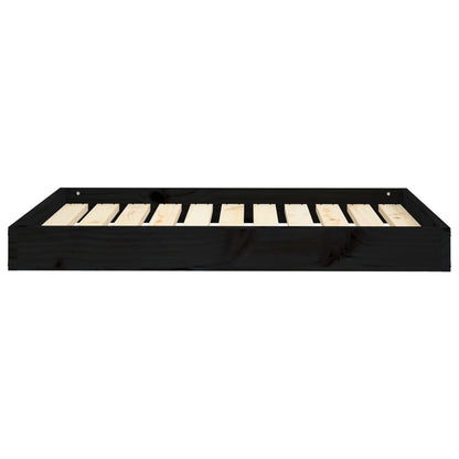 Cuccia per Cani Nera 91,5x64x9 cm in Legno Massello di Pino