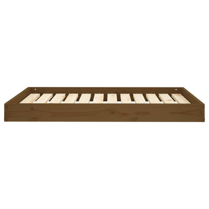 Cuccia per Cani Ambrata 101,5x74x9 cm in Legno Massello di Pino