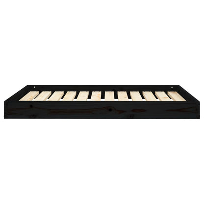 Cuccia per Cani Nera 101,5x74x9 cm in Legno Massello di Pino