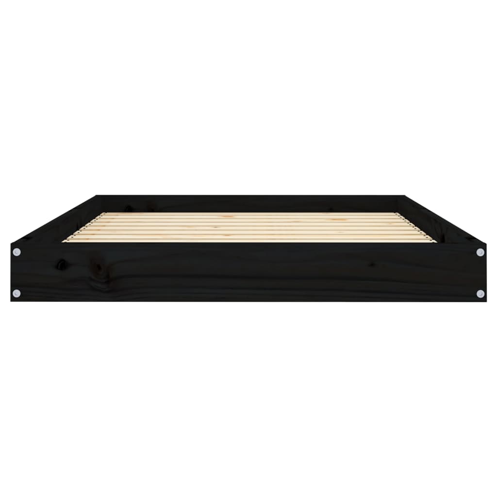 Cuccia per Cani Nera 101,5x74x9 cm in Legno Massello di Pino