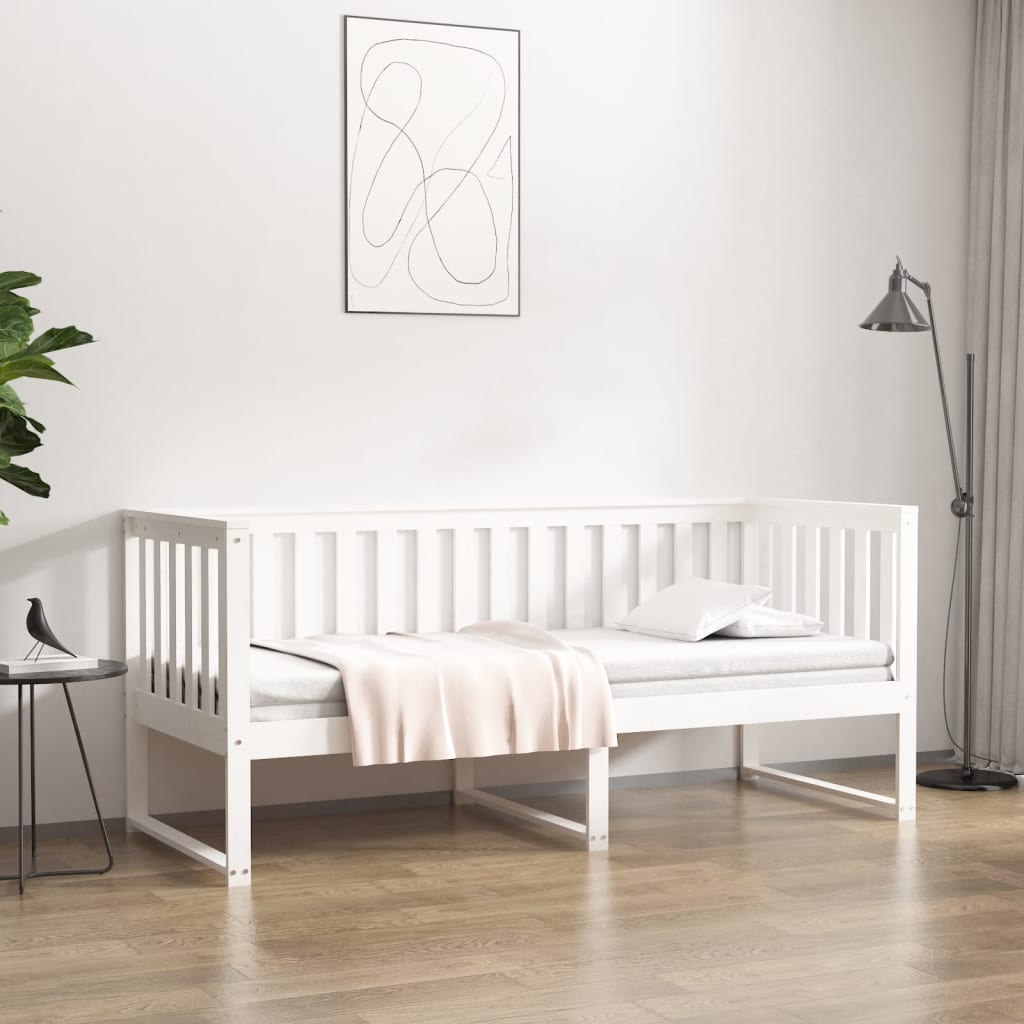 Dormeuse senza Materasso Bianca 80x200 cm Legno Massello Pino
