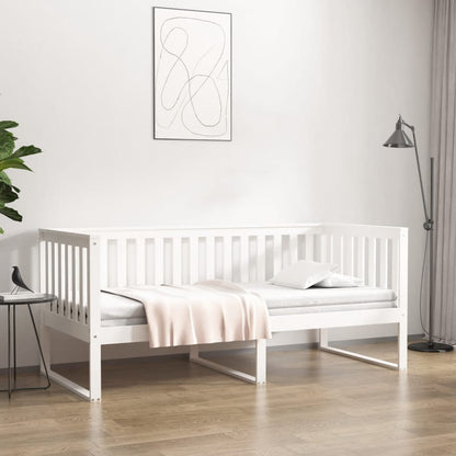Dormeuse senza Materasso Bianca 90x190 cm Legno Massello Pino