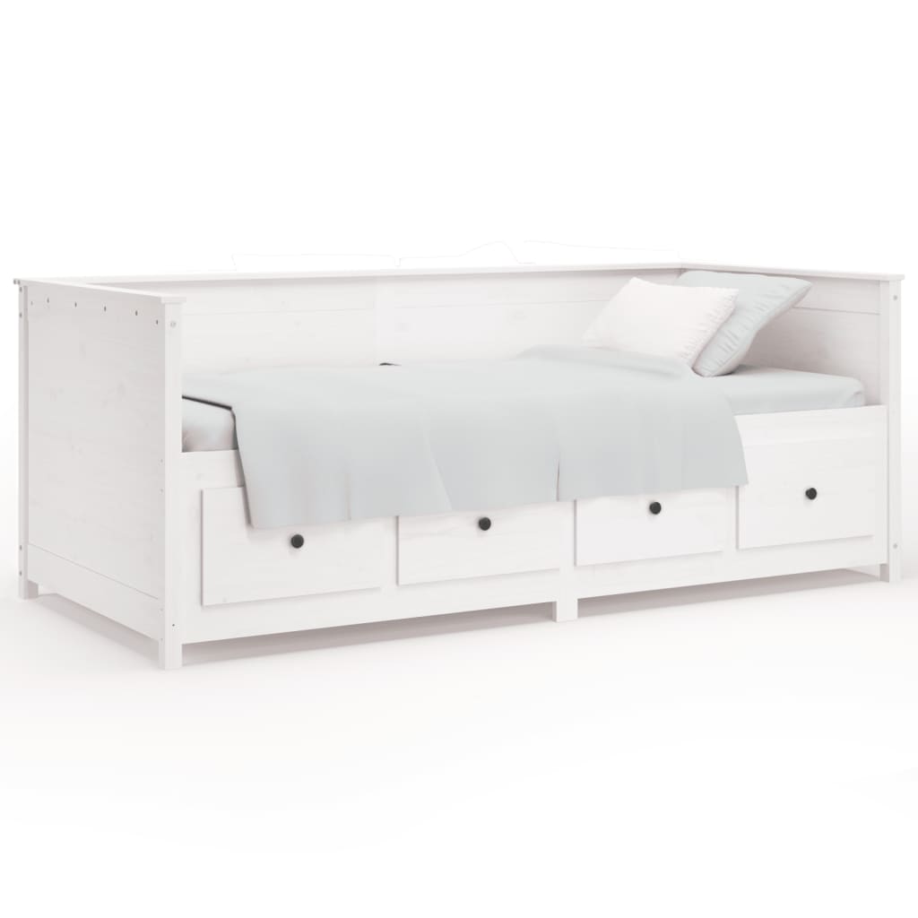 Dormeuse senza Materasso Bianco 100x200 cm Legno Massello Pino