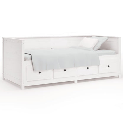 Dormeuse senza Materasso Bianco 100x200 cm Legno Massello Pino
