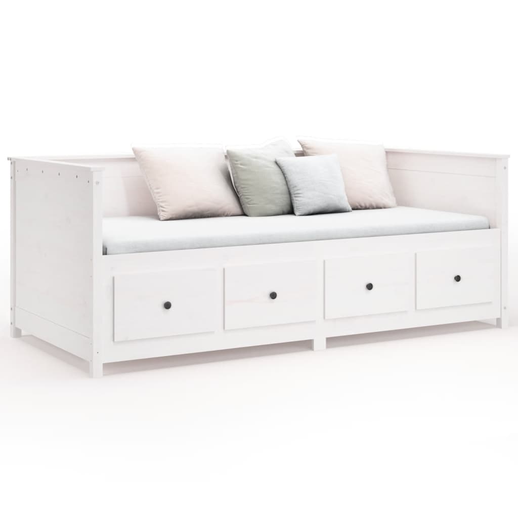 Dormeuse senza Materasso Bianco 100x200 cm Legno Massello Pino