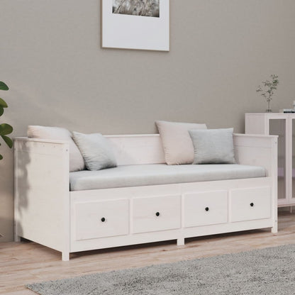Dormeuse senza Materasso Bianca 90x190 cm Legno Massello Pino