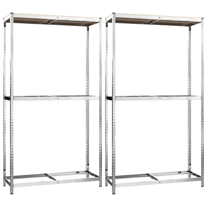 Portapneumatici a 2 Livelli 2pz Argento 110x40x180cm in Acciaio