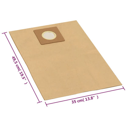 Sacchetti Carta per Aspirapolvere e Aspiraliquidi 10pz Marrone