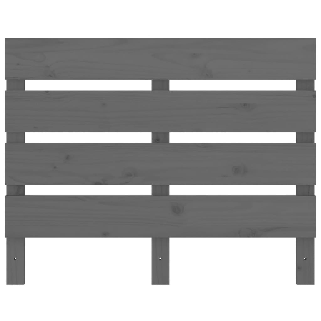 Testiera per Letto Grigia 100x3x80 cm in Legno Massello di Pino