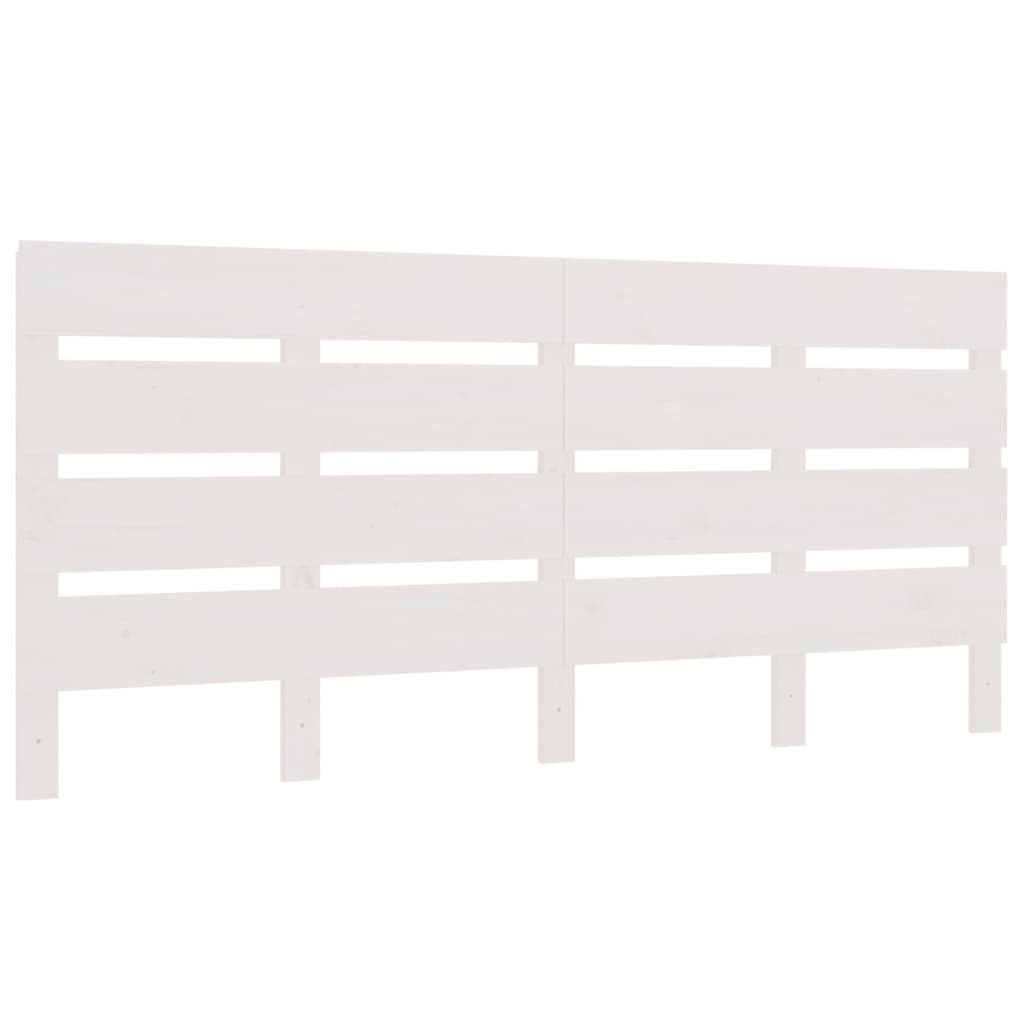 Testiera per Letto Bianco 150x3x80 cm in Legno Massello di Pino