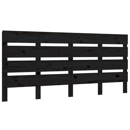 Testiera per Letto Nera 180x3x80 cm in Legno Massello di Pino