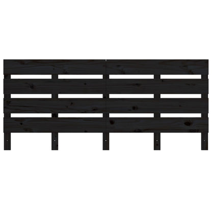 Testiera per Letto Nera 180x3x80 cm in Legno Massello di Pino