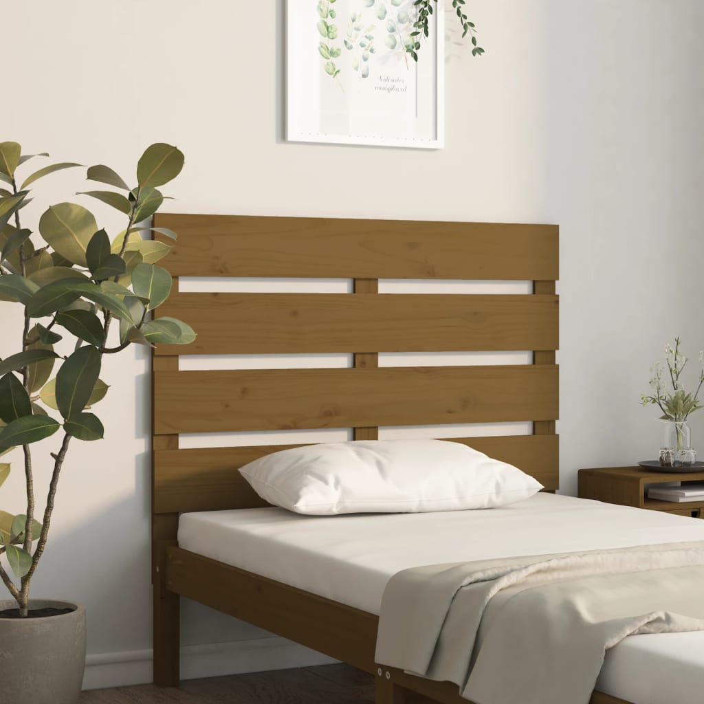 Testiera Marrone Ambra 75x3x80 cm in Legno Massello di Pino