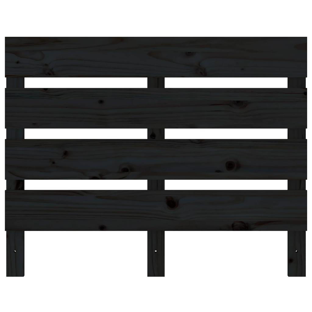 Testiera per Letto Nera 75x3x80 cm in Legno Massello di Pino