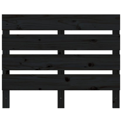 Testiera per Letto Nera 75x3x80 cm in Legno Massello di Pino