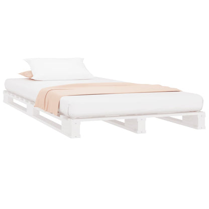 Letto a Pallet Bianco 90x200 cm in Legno Massello di Pino