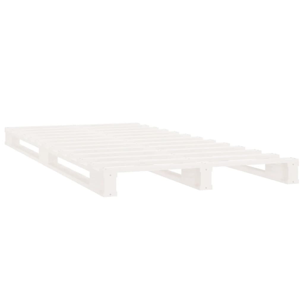 Letto a Pallet Bianco 90x200 cm in Legno Massello di Pino
