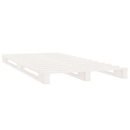 Letto a Pallet Bianco 90x200 cm in Legno Massello di Pino