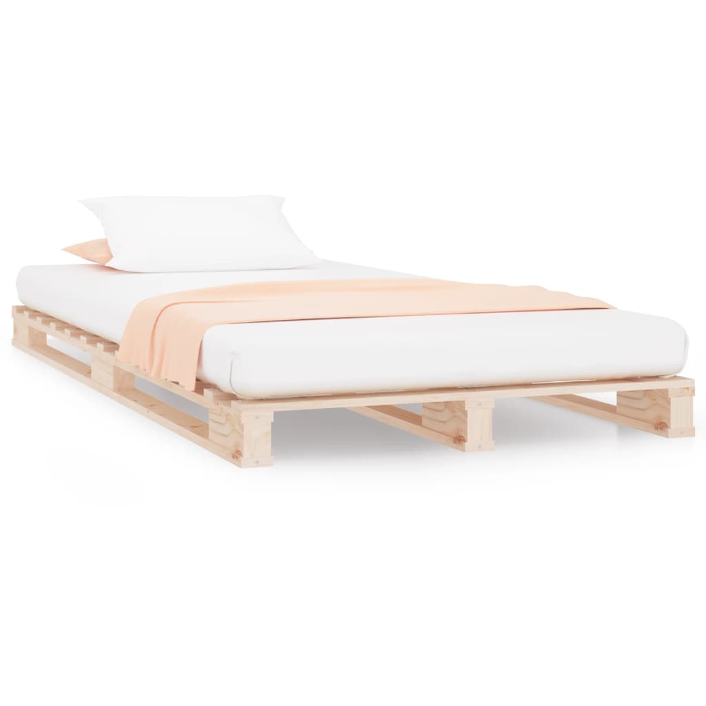 Letto a Pallet 100x200 cm in Legno Massello di Pino