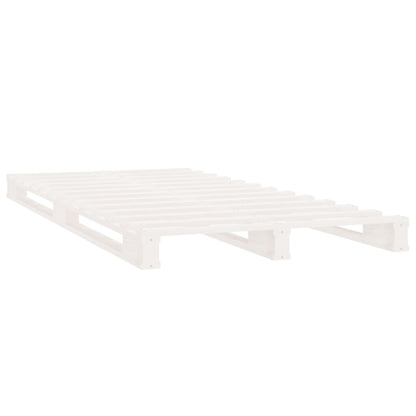 Letto a Pallet Bianco 100x200 cm in Legno Massello di Pino