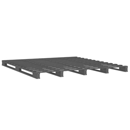 Letto a Pallet Grigio 120x200 cm in Legno Massello di Pino
