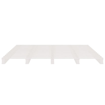 Letto a Pallet Bianco 140x200 cm in Legno Massello di Pino