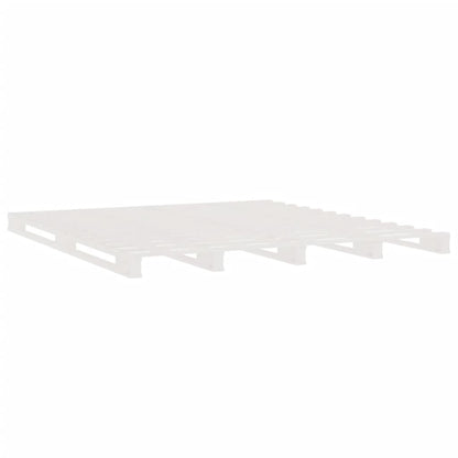 Letto a Pallet Bianco 160x200 cm in Legno Massello di Pino