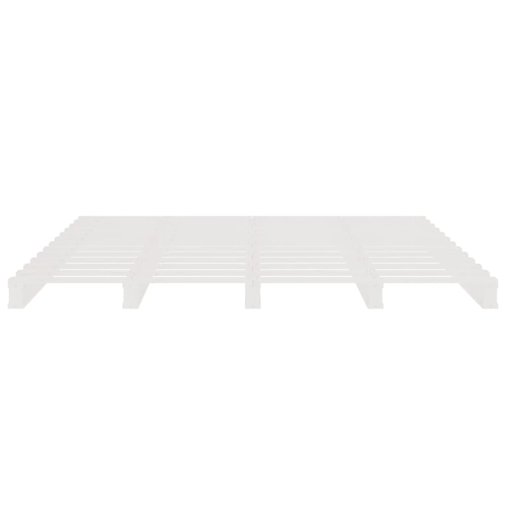 Letto a Pallet Bianco 180x200 cm Super King in Legno Massello