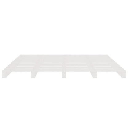 Letto a Pallet Bianco 180x200 cm Super King in Legno Massello