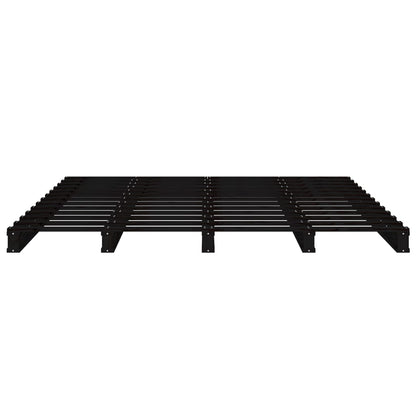 Letto a Pallet Nero 180x200 cm Super King in Legno Massello