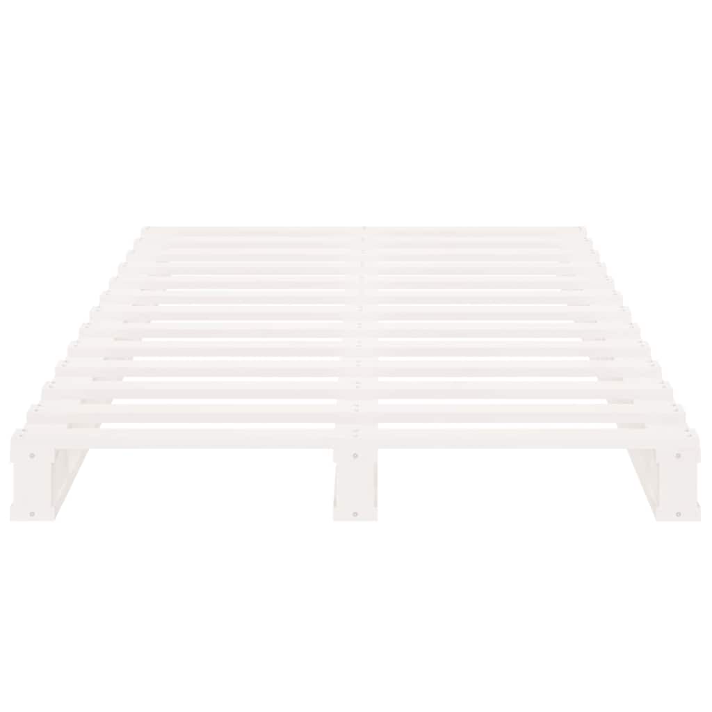 Letto a Pallet Bianco 90x190 cm Single Legno Massello di Pino