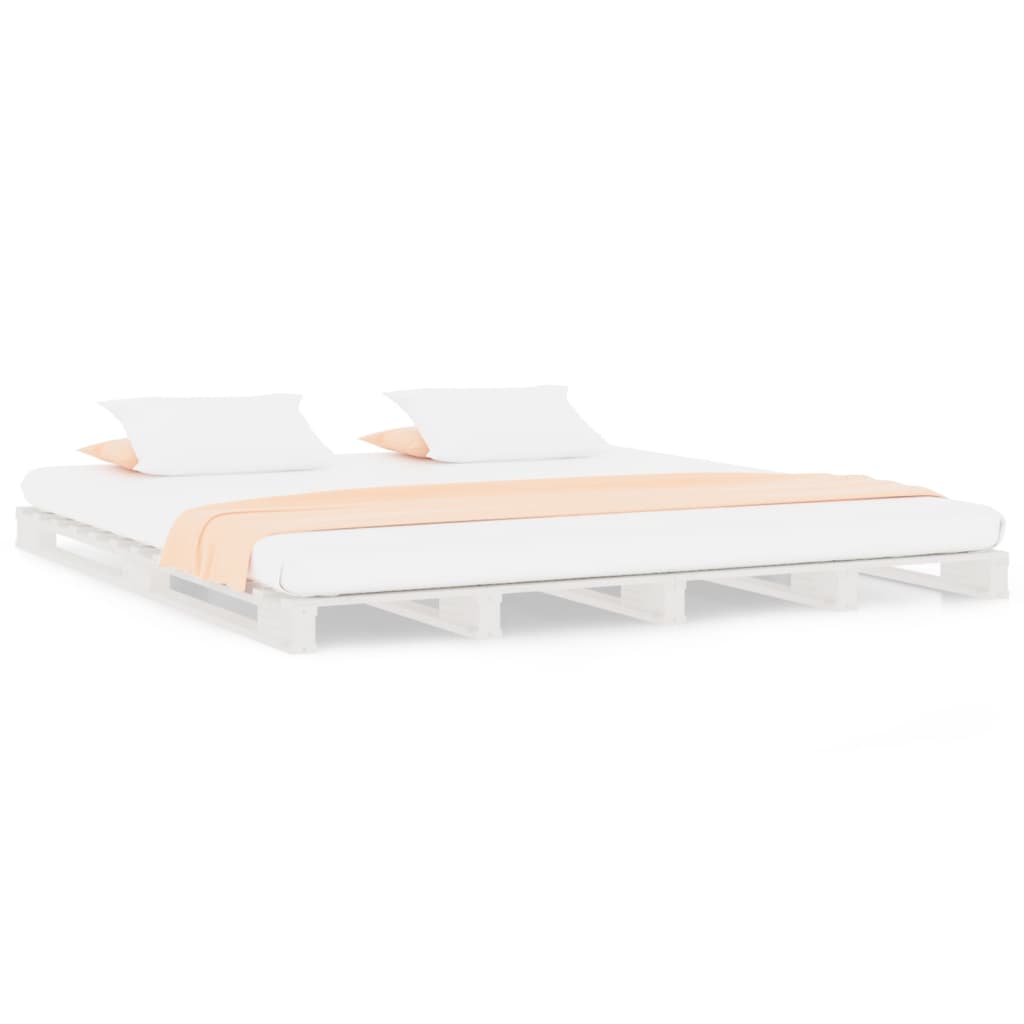 Letto a Pallet Bianco 120x190 cm Small Double Legno di Pino