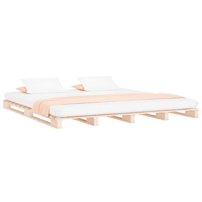 Letto a Pallet 135x190 cm Double Legno Massello di Pino