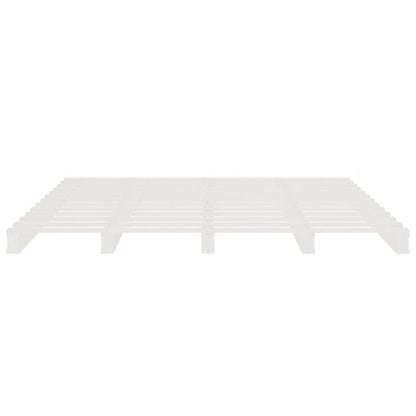 Letto a Pallet Bianco 140x190 cm in Legno Massello di Pino