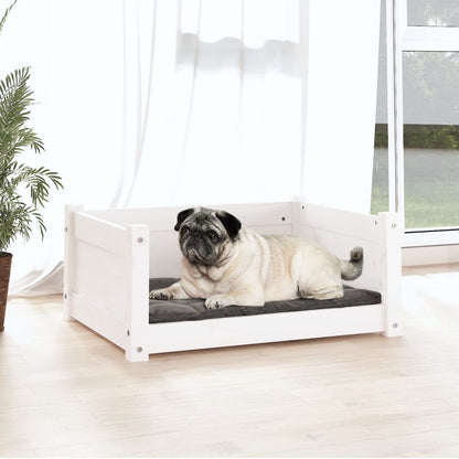 Letto per cani bianco 65,5x50,5x28 cm in legno di pino massiccio