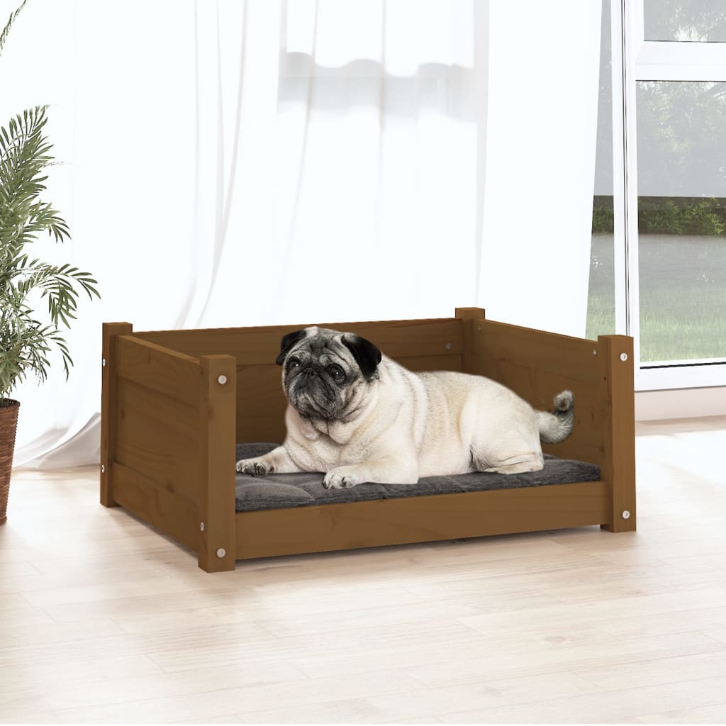 Cuccia per Cani ambra 65,5x50,5x28cm in Legno Massello di Pino