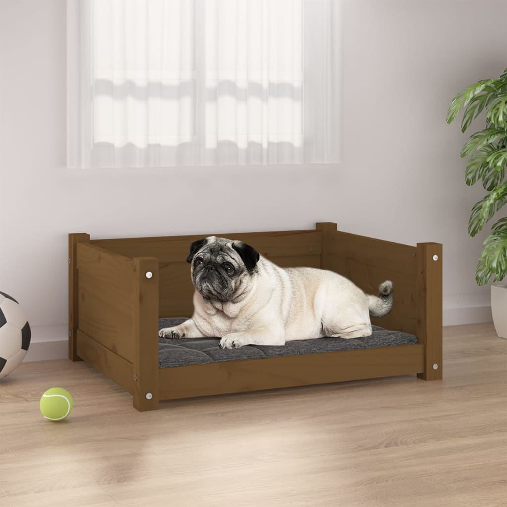 Cuccia per Cani ambra 65,5x50,5x28cm in Legno Massello di Pino