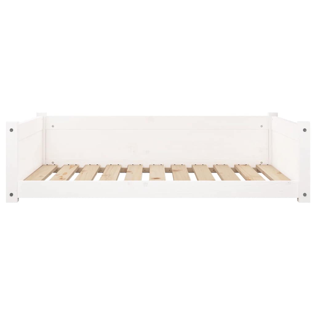 Cuccia per Cani Bianca 95,5x65,5x28cm in Legno Massello di Pino