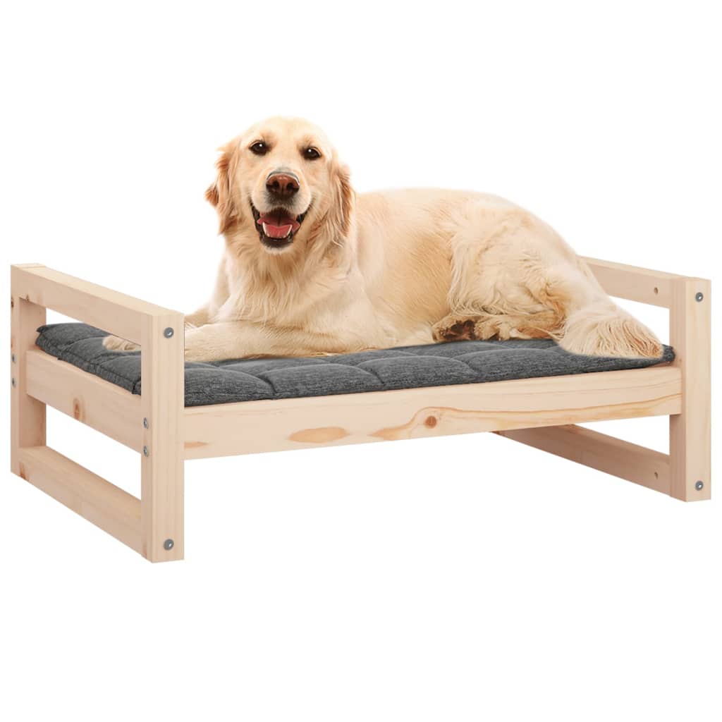 Cuccia per Cani 75,5x55,5x28 cm in Legno Massello di Pino