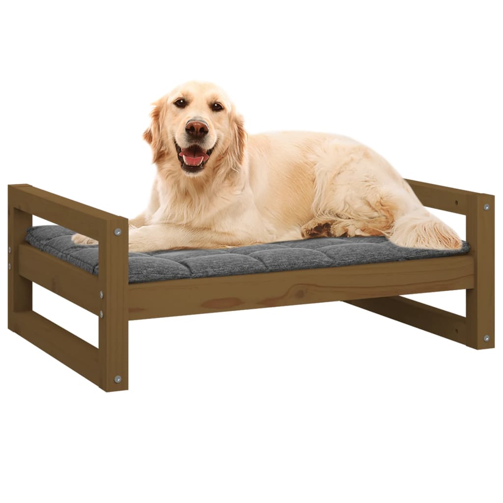 Cuccia per Cani ambra 75,5x55,5x28cm in Legno Massello di Pino
