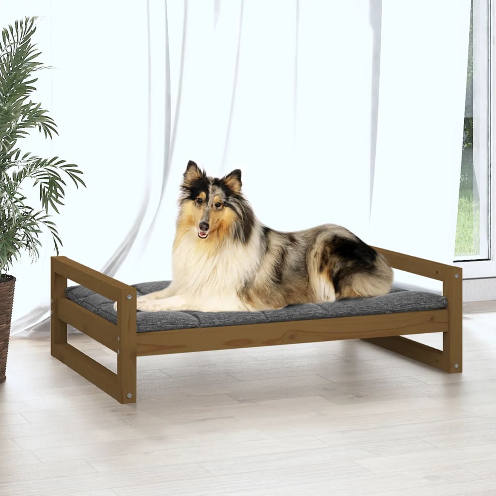 Cuccia per Cani ambra 95,5x65,5x28cm in Legno Massello di Pino